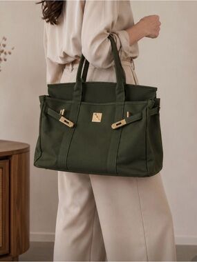 Boatkin Olive Green Tote Bag~ Solid Color Everyday Carryall